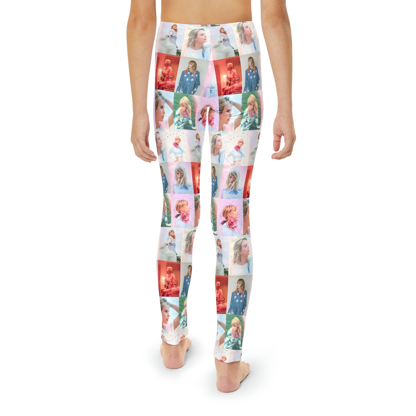 Taylor Swift Lover Era Photo Mosaic Youth Full-Length Leggings