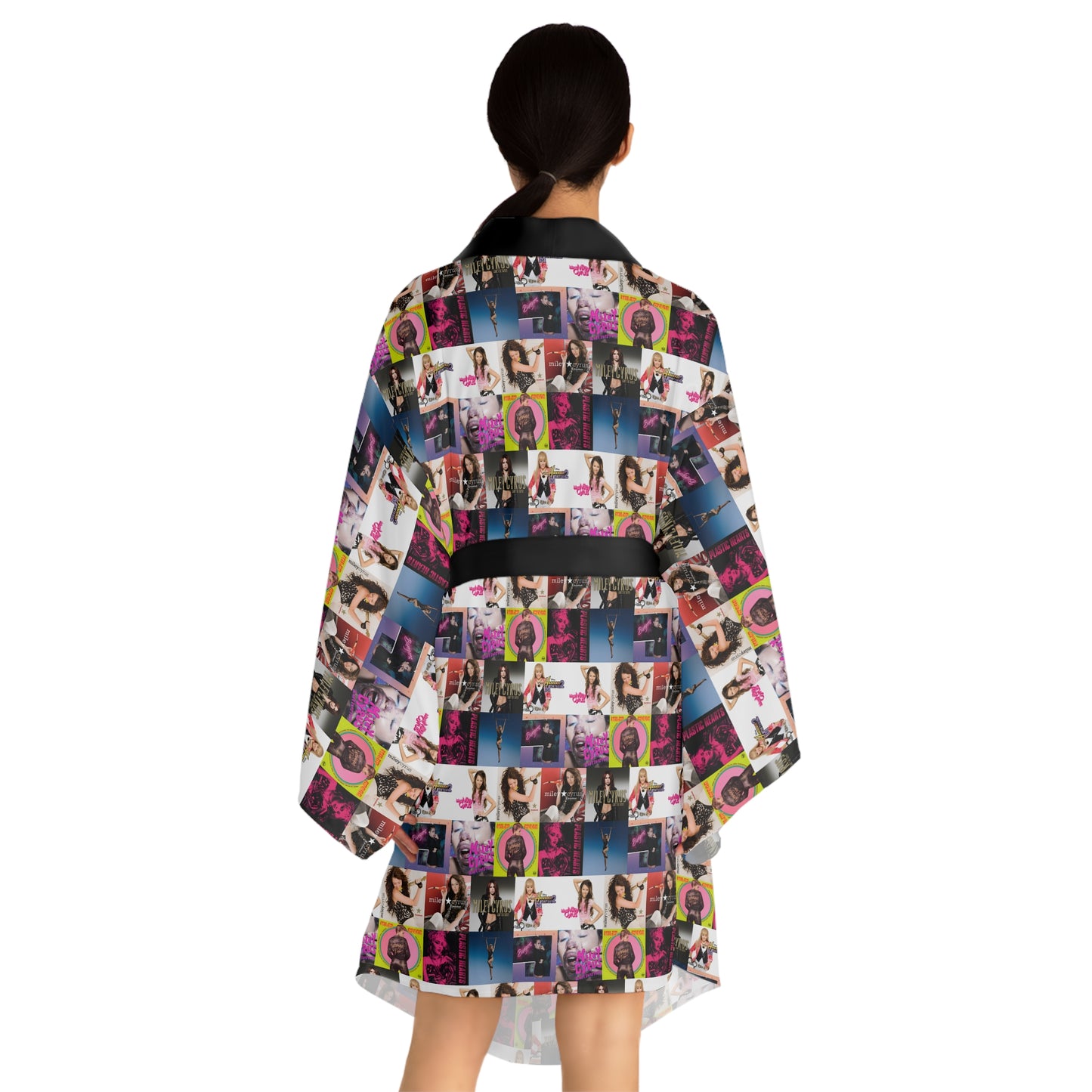 Miley Cyrus Album Cover Collage Long Sleeve Kimono Robe