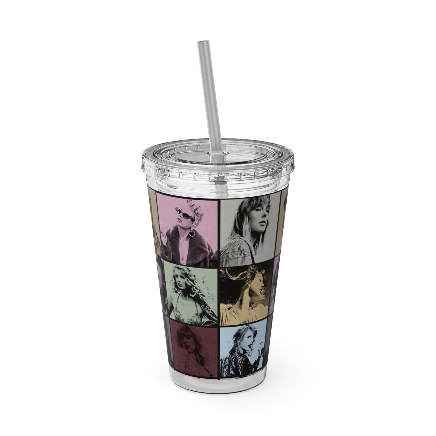 Taylor Swift Eras Collage Sunsplash Tumbler with Straw