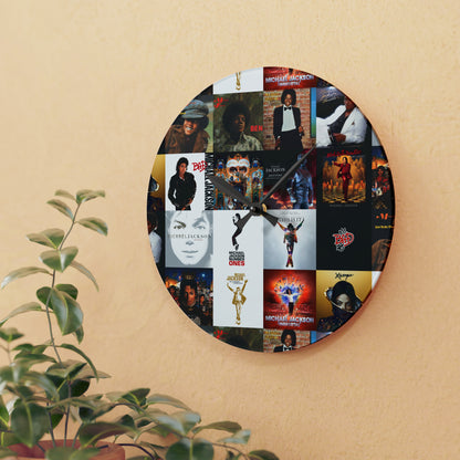 Michael Jackson Album Cover Collage Acrylic Wall Clock