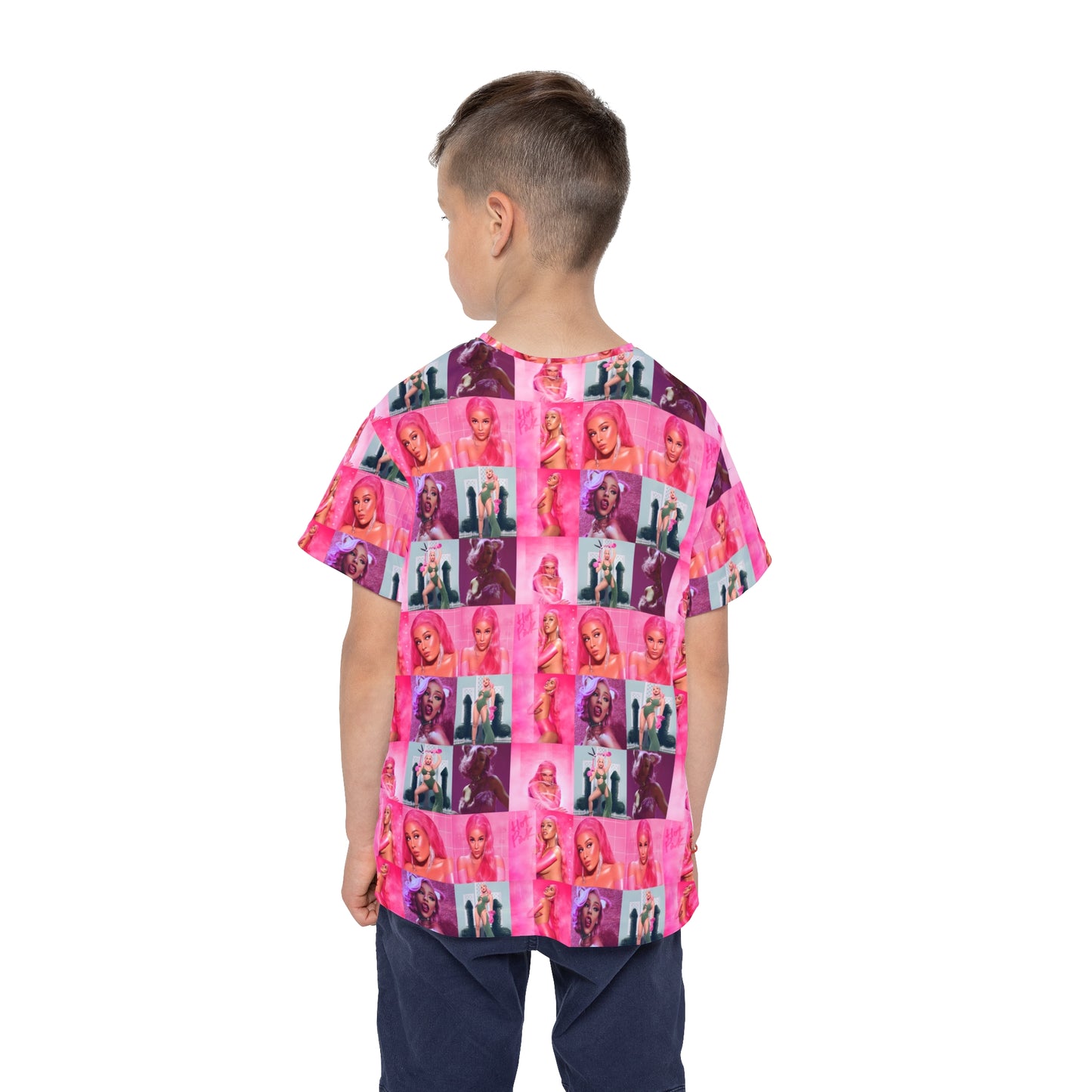 Doja Cat Hot Pink Mosaic Kids Sports Jersey