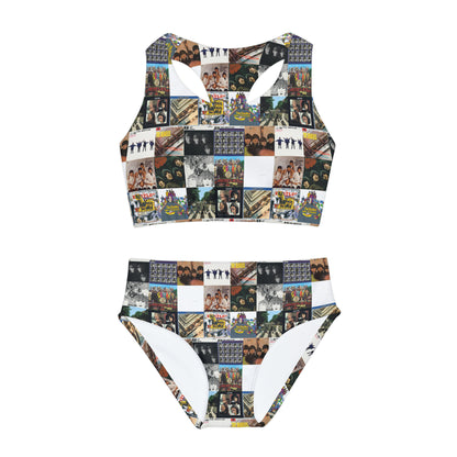 The Beatles Album Cover Collage Girls Two Piece Swimsuit