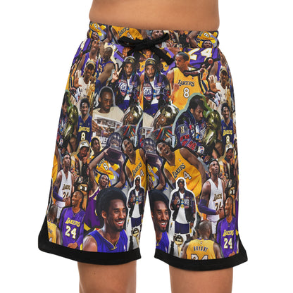 Kobe Bryant Career Moments Photo Collage Basketball Rib Shorts