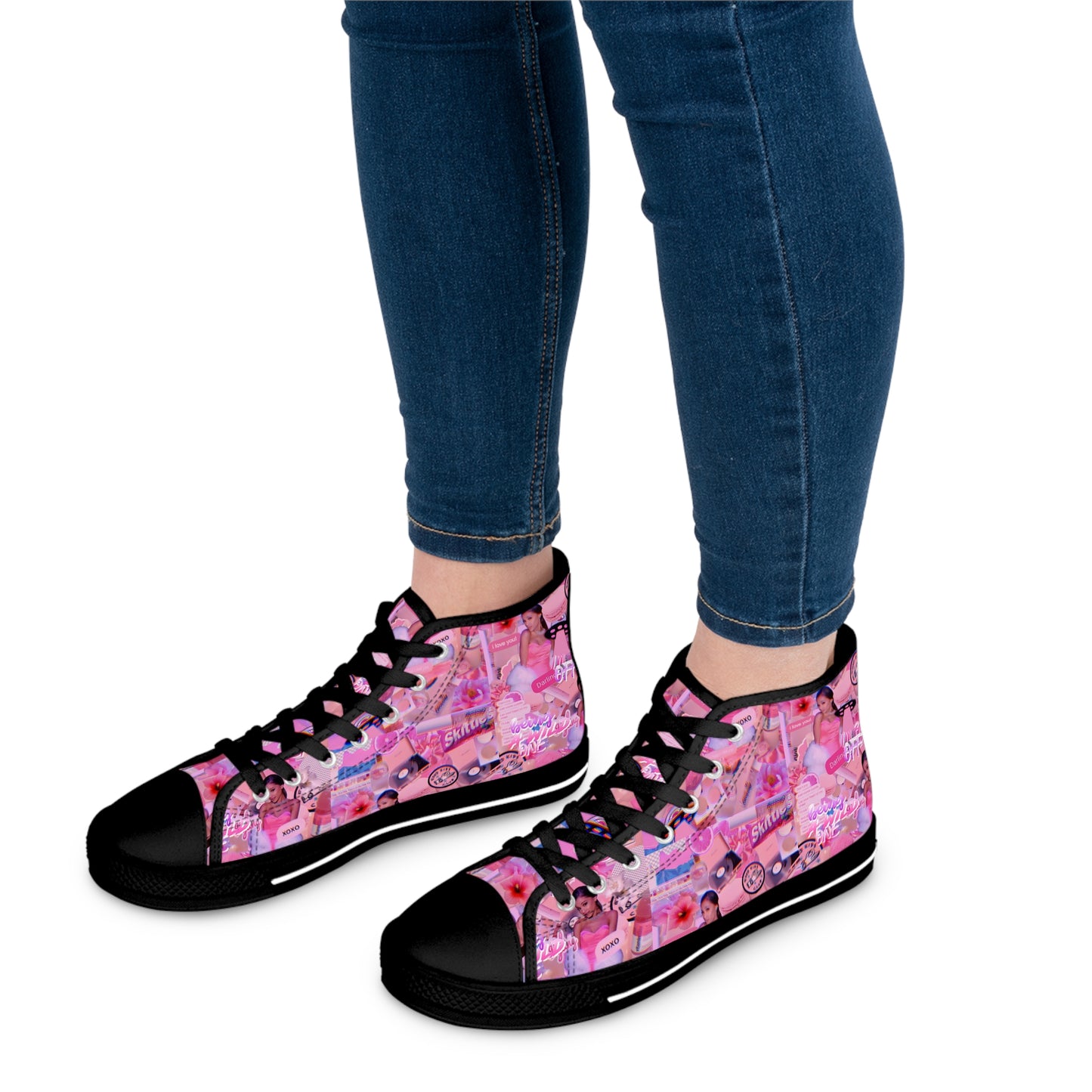 Ariana Grande Purple Vibes Collage Women's High Top Sneakers