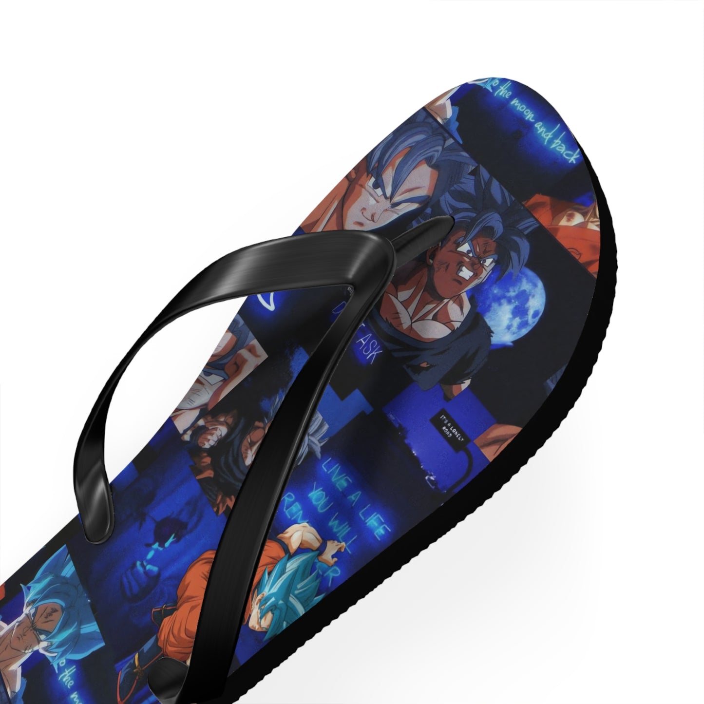 Dragon Ball Z Saiyan Moonlight Collage Flip Flops