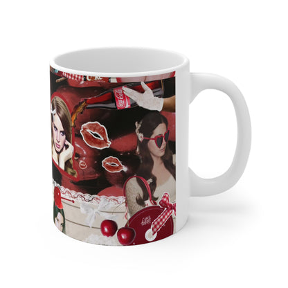 Lana Del Rey Cherry Coke Collage White Ceramic Mug