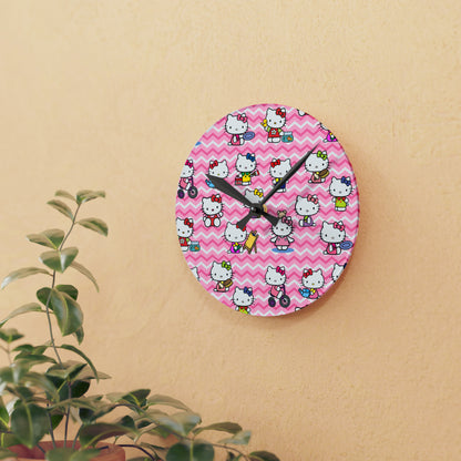 Hello Kitty Playtime Collage Acrylic Wall Clock