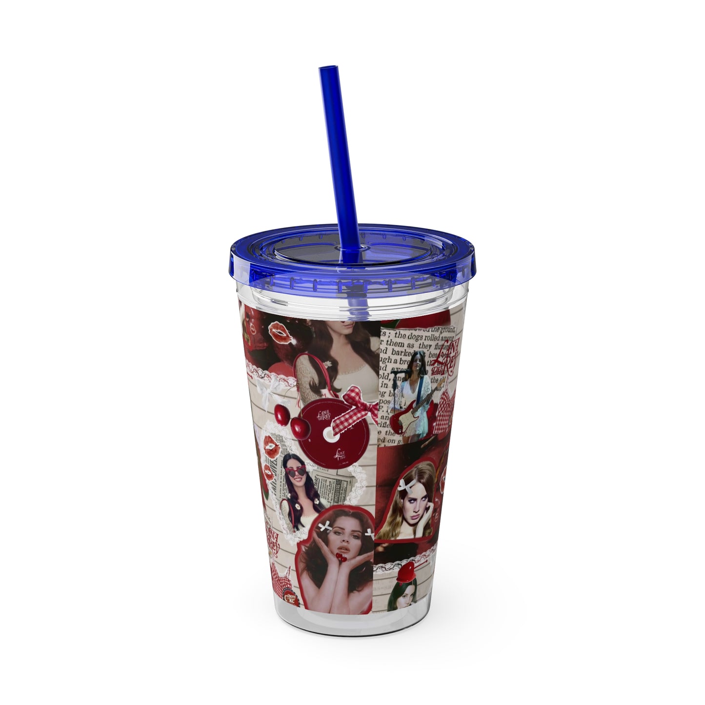 Lana Del Rey Cherry Coke Collage Sunsplash Tumbler with Straw