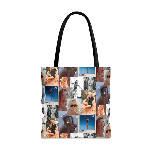 Miley Cyrus Flowers Photo Collage Tote Bag