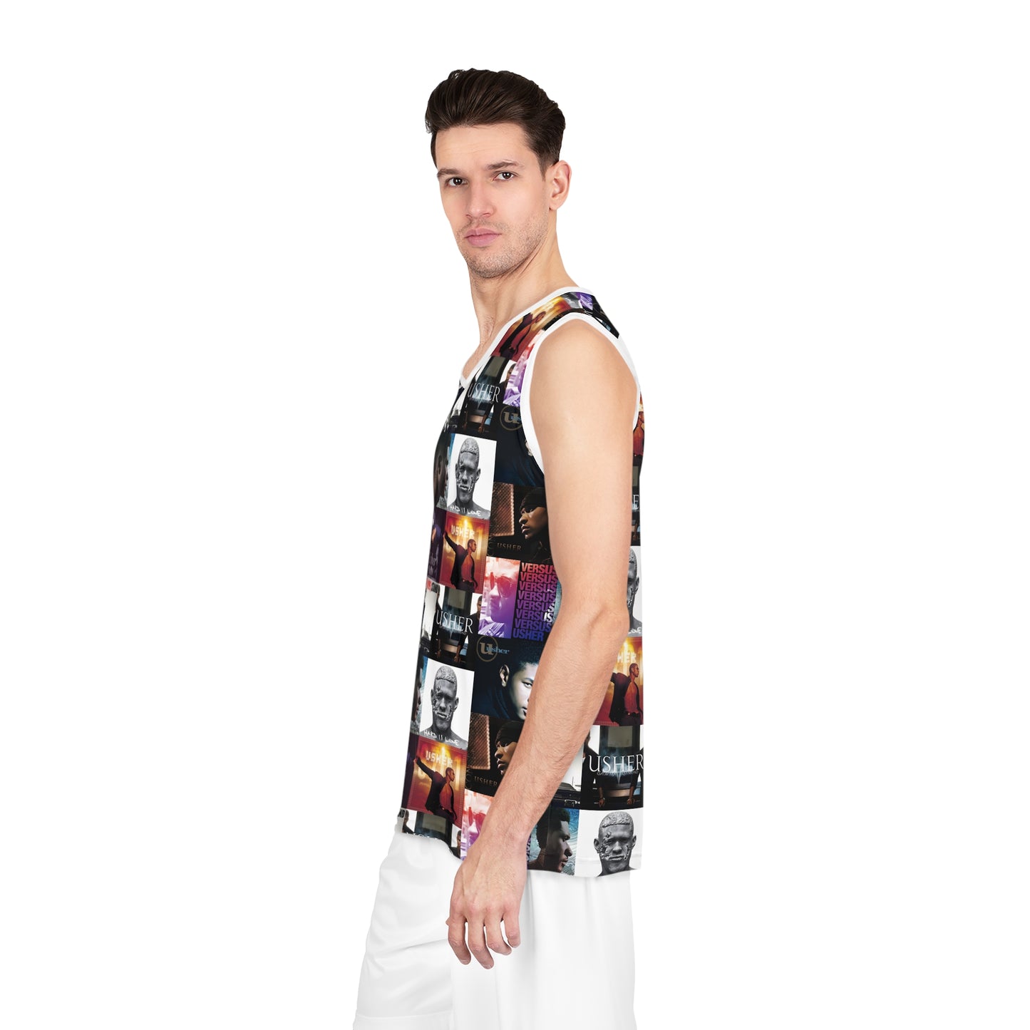 Usher Album Cover Art Mosaic Basketball Jersey