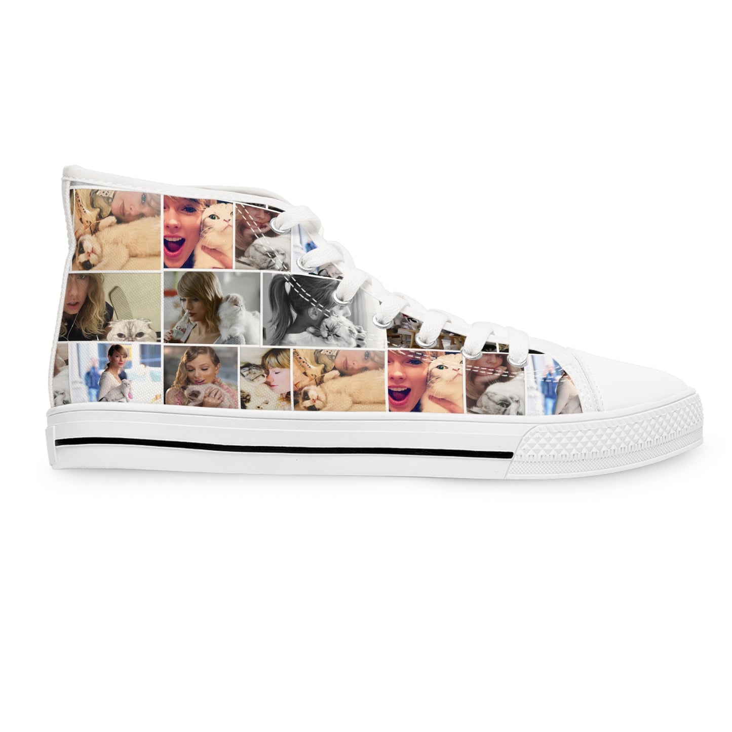 Taylor Swift's Cats Collage Pattern Women's High Top Sneakers