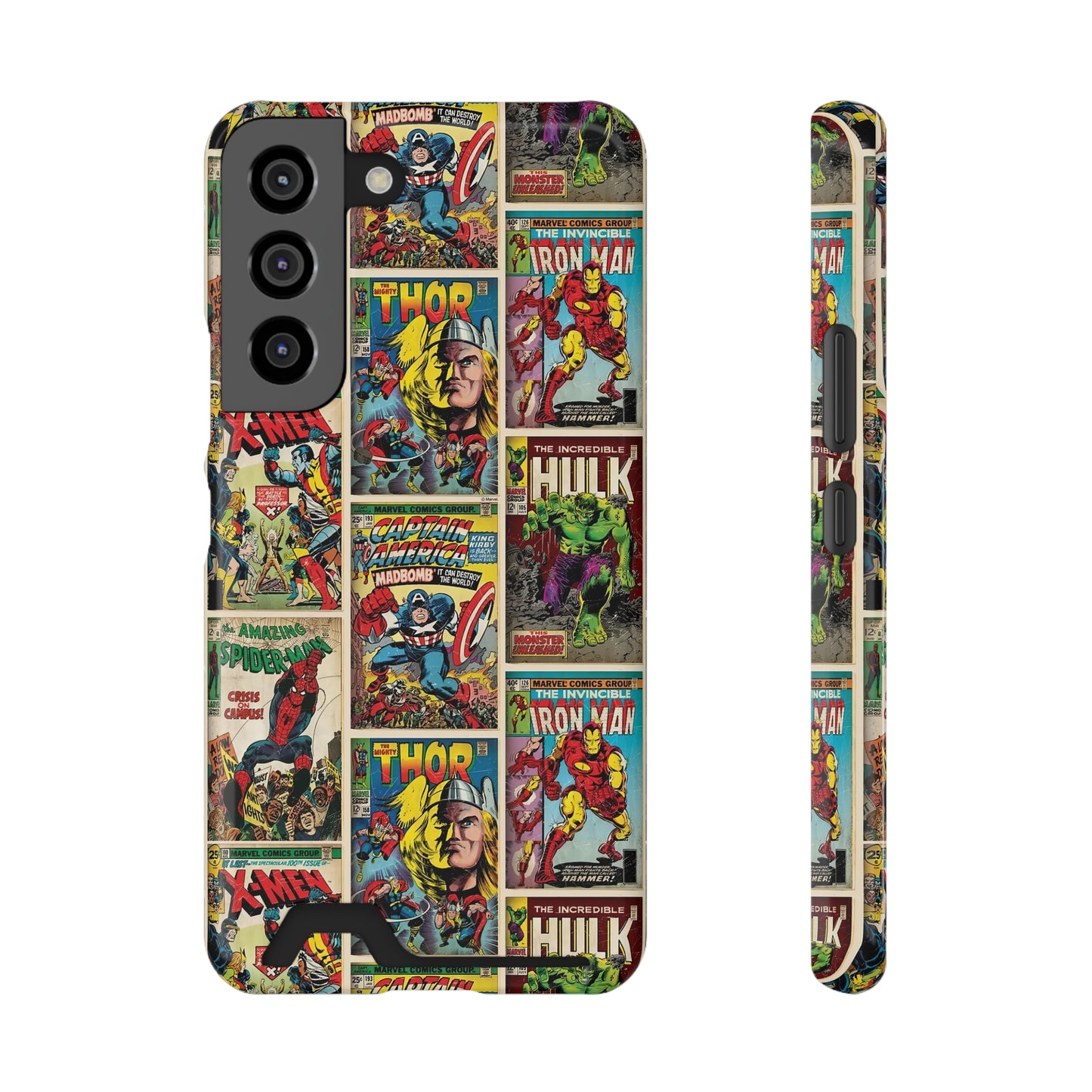 Marvel Comic Book Cover Collage Phone Case With Card Holder