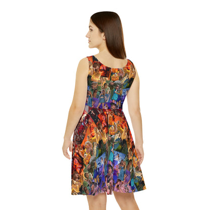 Taylor Swift Rainbow Photo Collage Women's Skater Dress