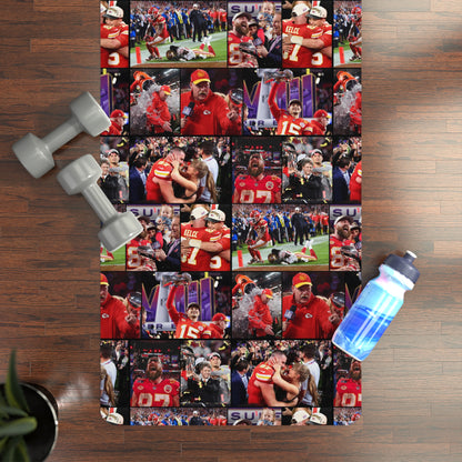 Kansas City Chiefs Superbowl LVIII Championship Victory Collage Rubber Yoga Mat