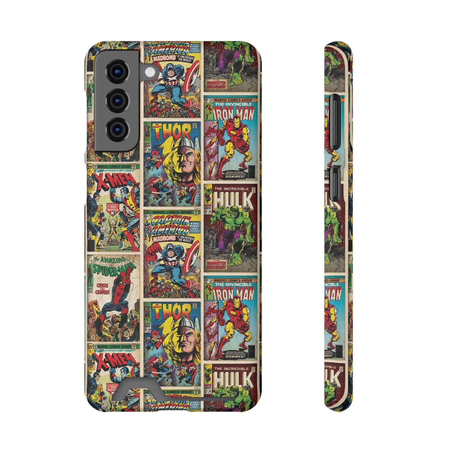 Marvel Comic Book Cover Collage Phone Case With Card Holder