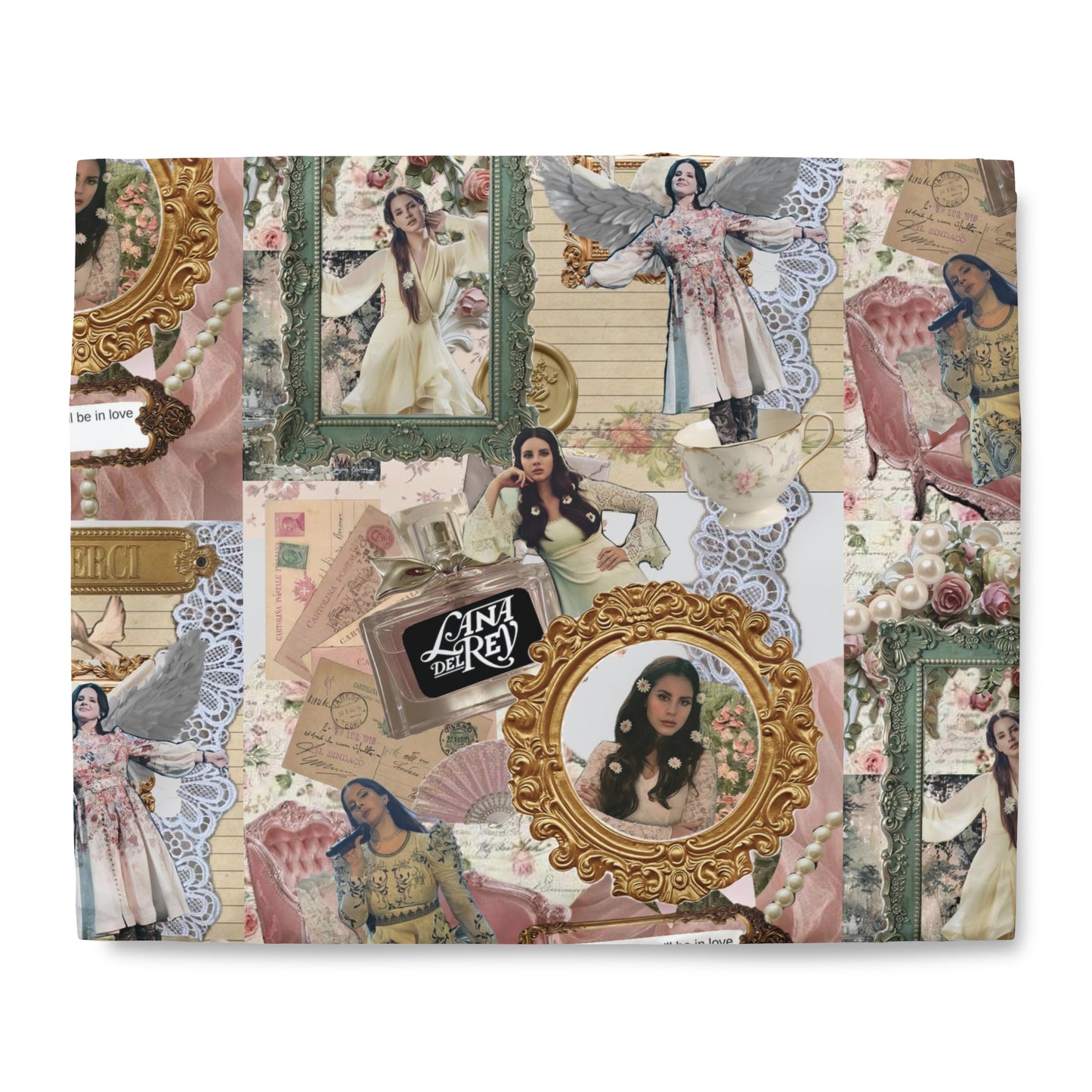 Lana Del Rey Victorian Collage Duvet Cover