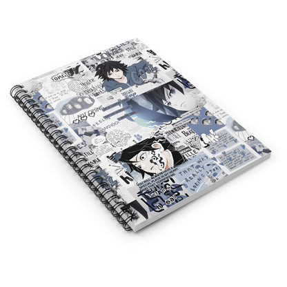Demon Slayer Giyu Aesthetic Collage Spiral Notebook - Ruled Line