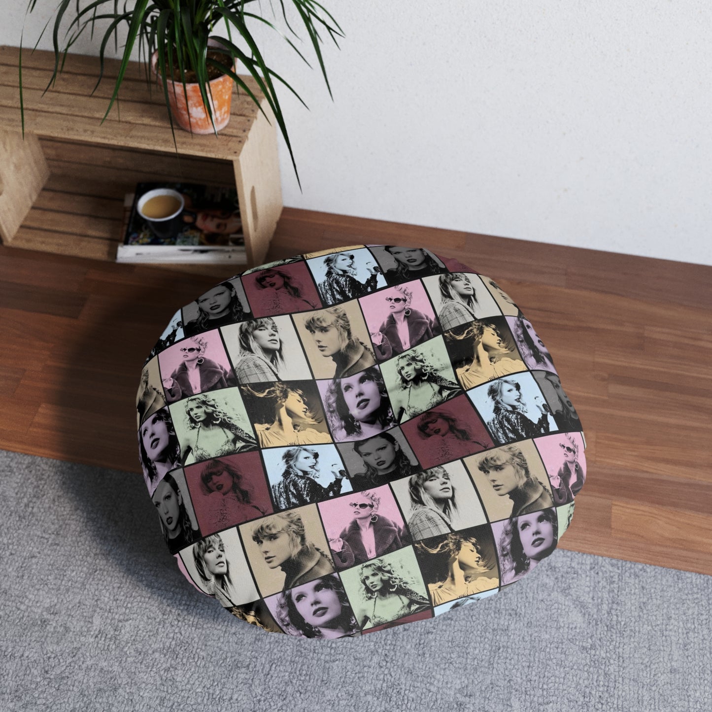 Taylor Swift Eras Collage Tufted Round Floor Pillow