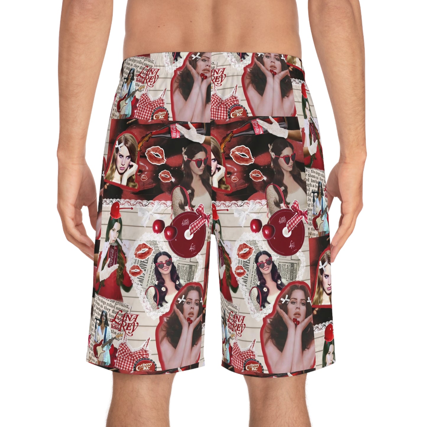 Lana Del Rey Cherry Coke Collage Men's Board Shorts