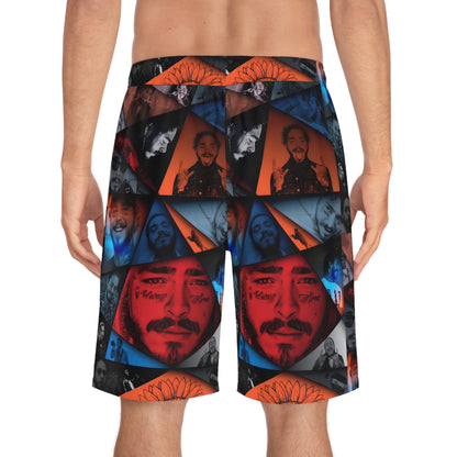 Post Malone Crystal Portraits Collage Men's Board Shorts