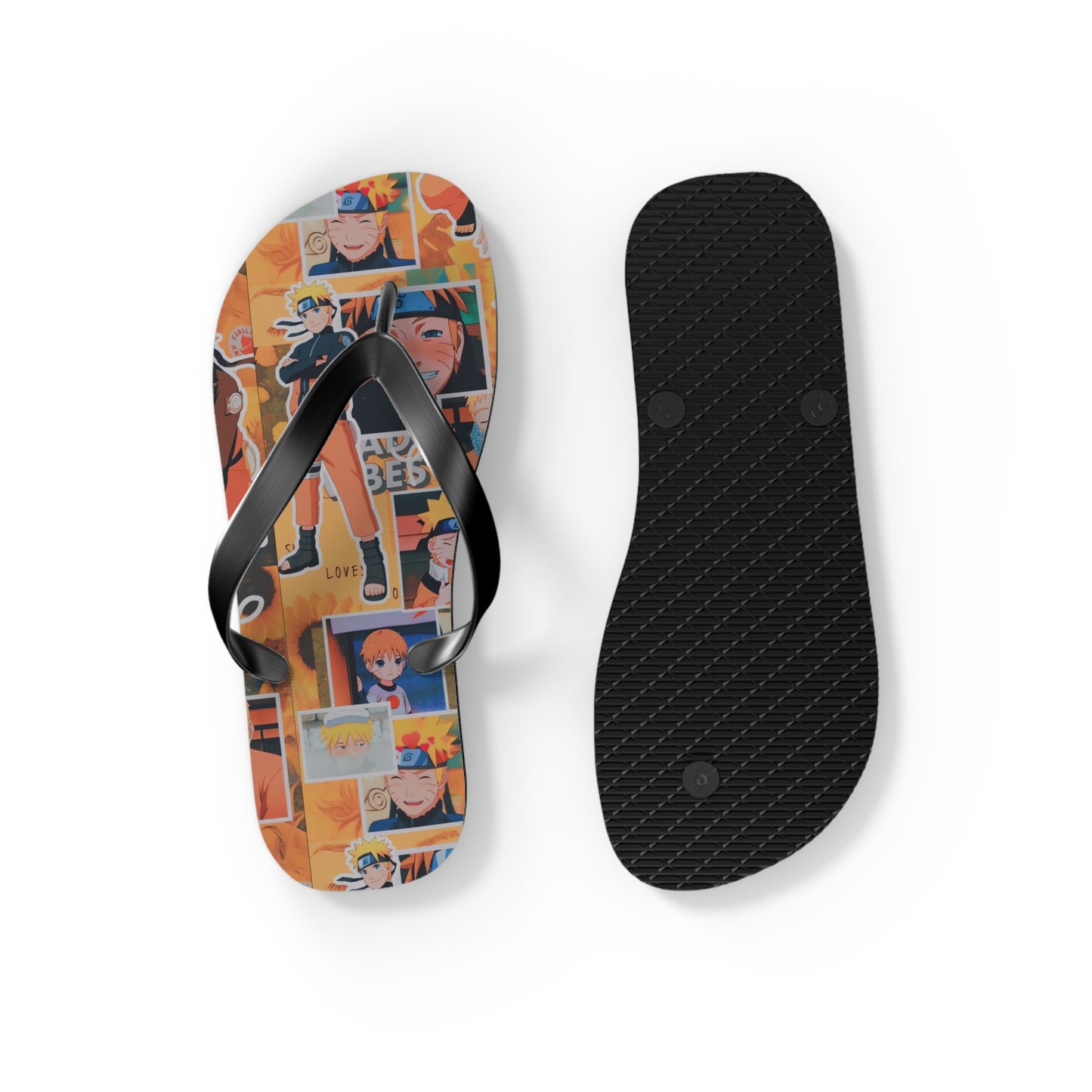 Naruto Uzumaki Sunflower Blaze Collage Flip Flops