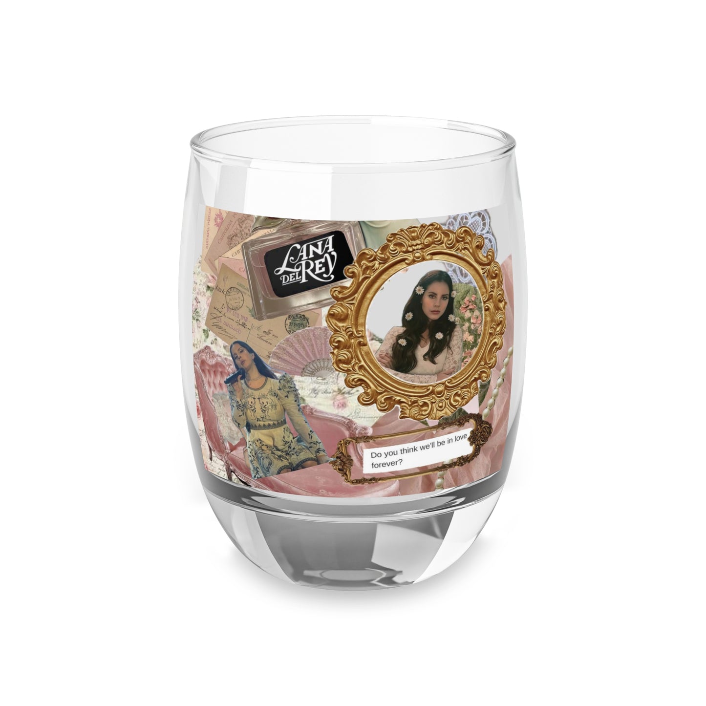 Lana Del Rey Victorian Collage Whiskey Glass