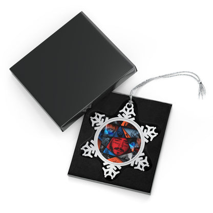 Post Malone Crystal Portaits Collage Pewter Snowflake Ornament