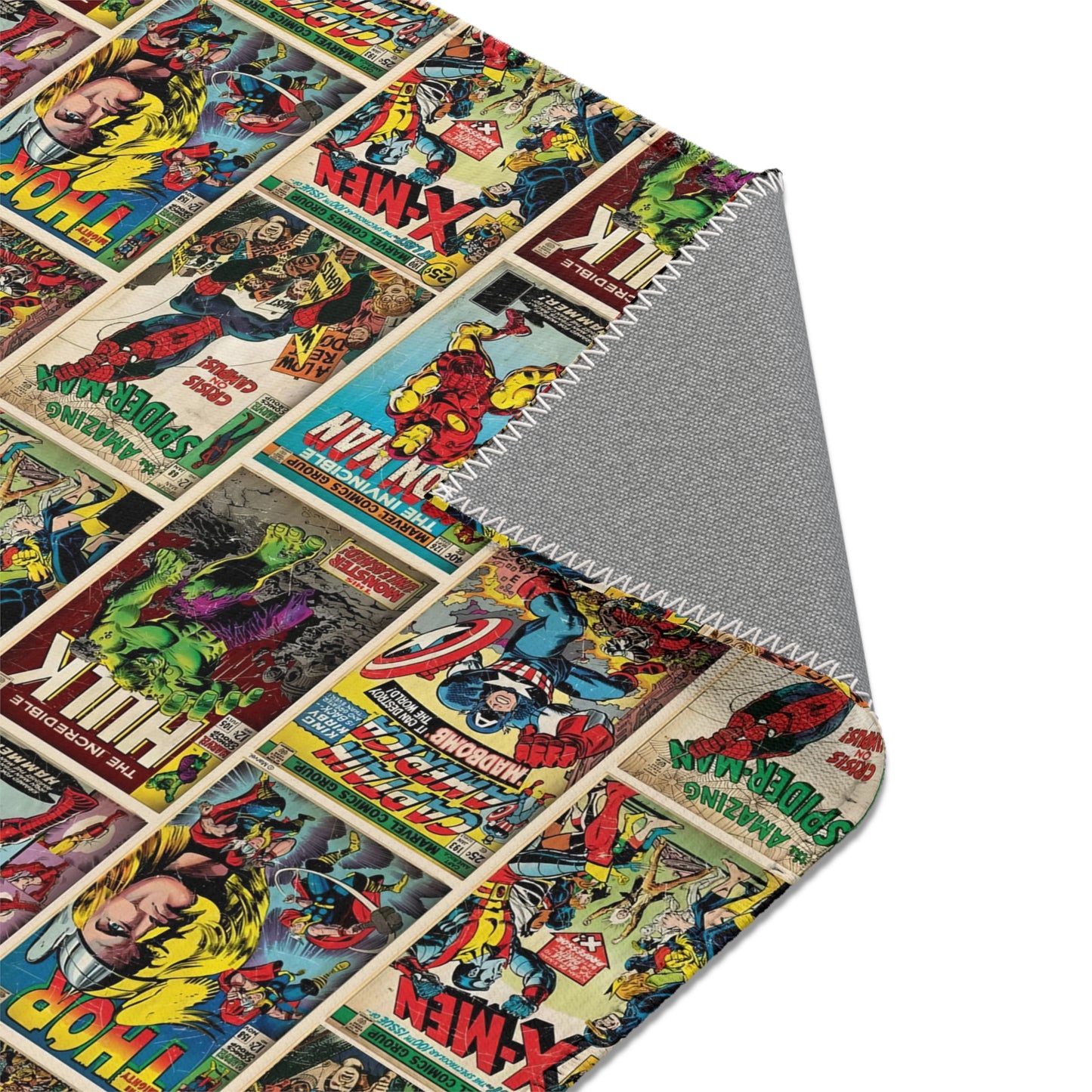 Marvel Comic Book Cover Collage Area Rug