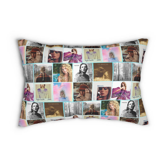 Taylor Swift Album Art Collage Pattern Polyester Lumbar Pillow