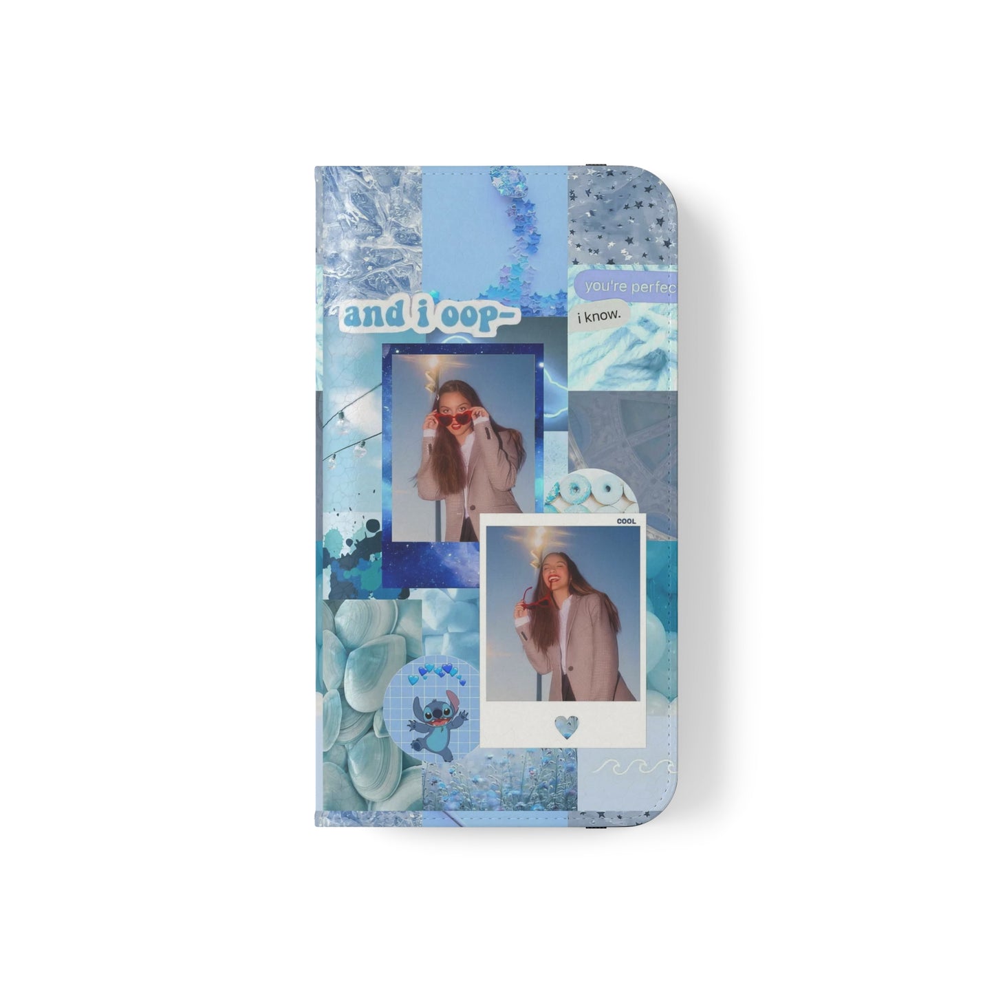 Olivia Rodrigo Light Blue Aesthetic Collage Phone Flip Case