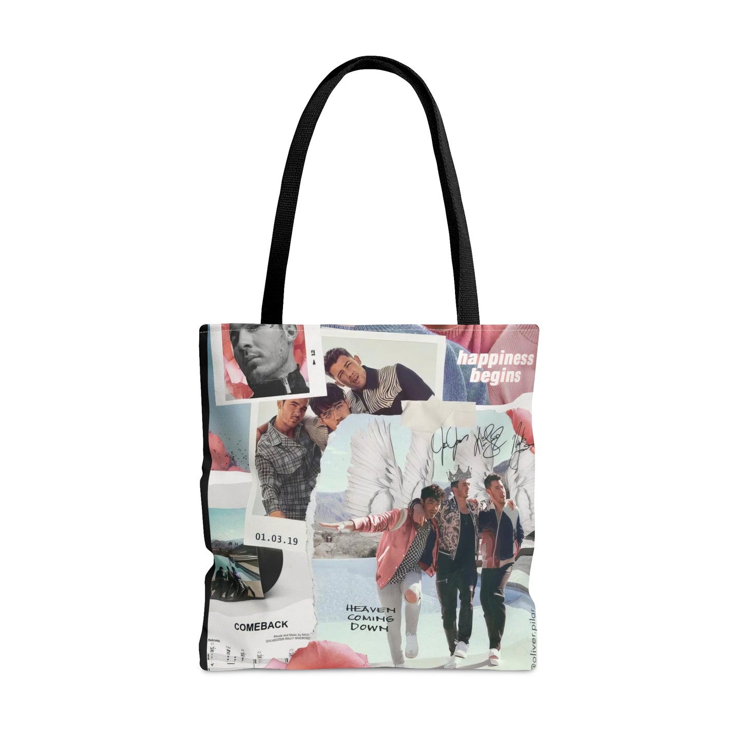 Jonas Brothers Happiness Begins Collage Tote Bag