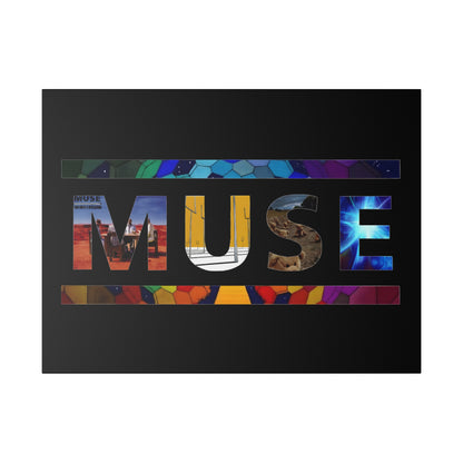 Muse Album Art Letters Thin Matte Stretched Canvas