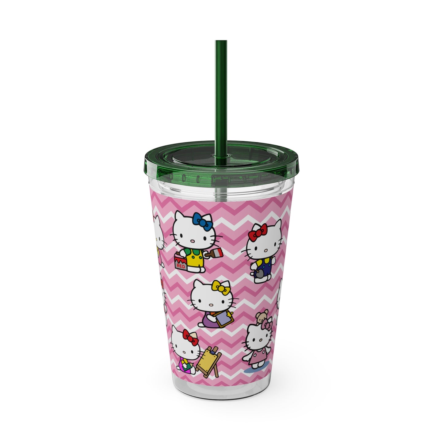 Hello Kitty Playtime Collage Sunsplash Tumbler with Straw