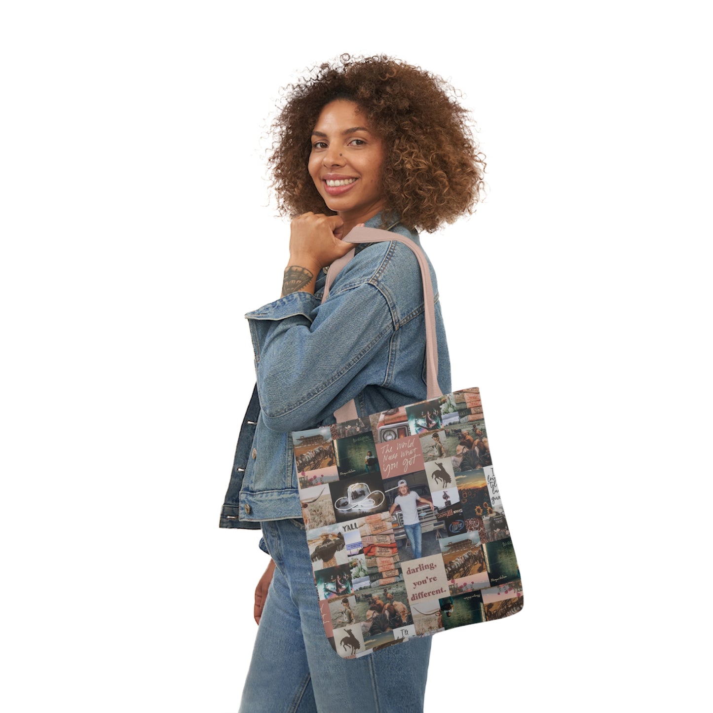 Morgan Wallen Darling You're Different Collage Polyester Canvas Tote Bag