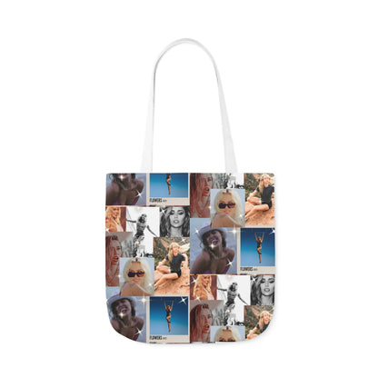 Miley Cyrus Flowers Photo Collage Polyester Canvas Tote Bag