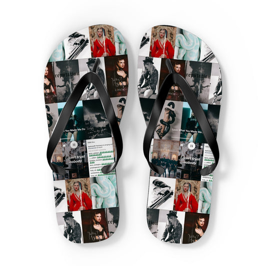 Taylor Swift Reputation Look What You Made Me Do Mosaic Flip Flops
