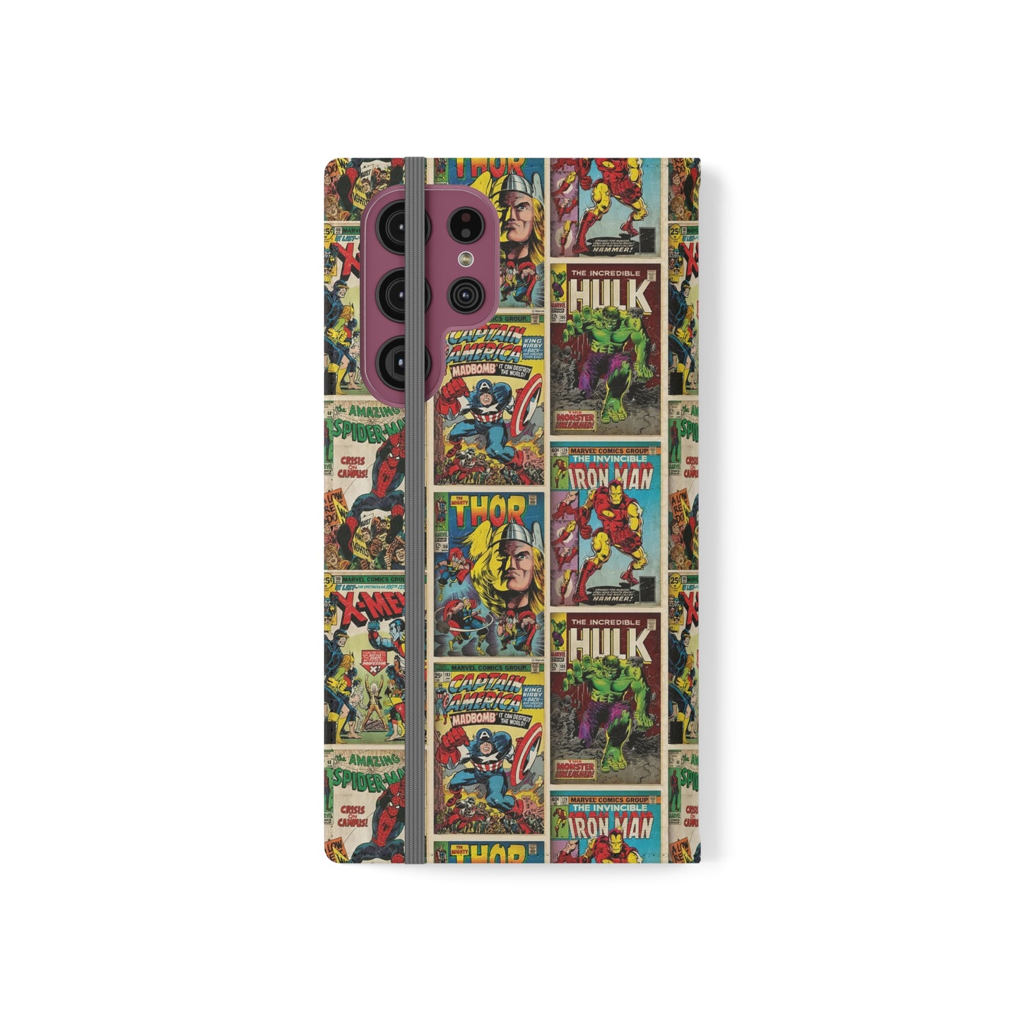 Marvel Comic Book Cover Collage Phone Flip Case