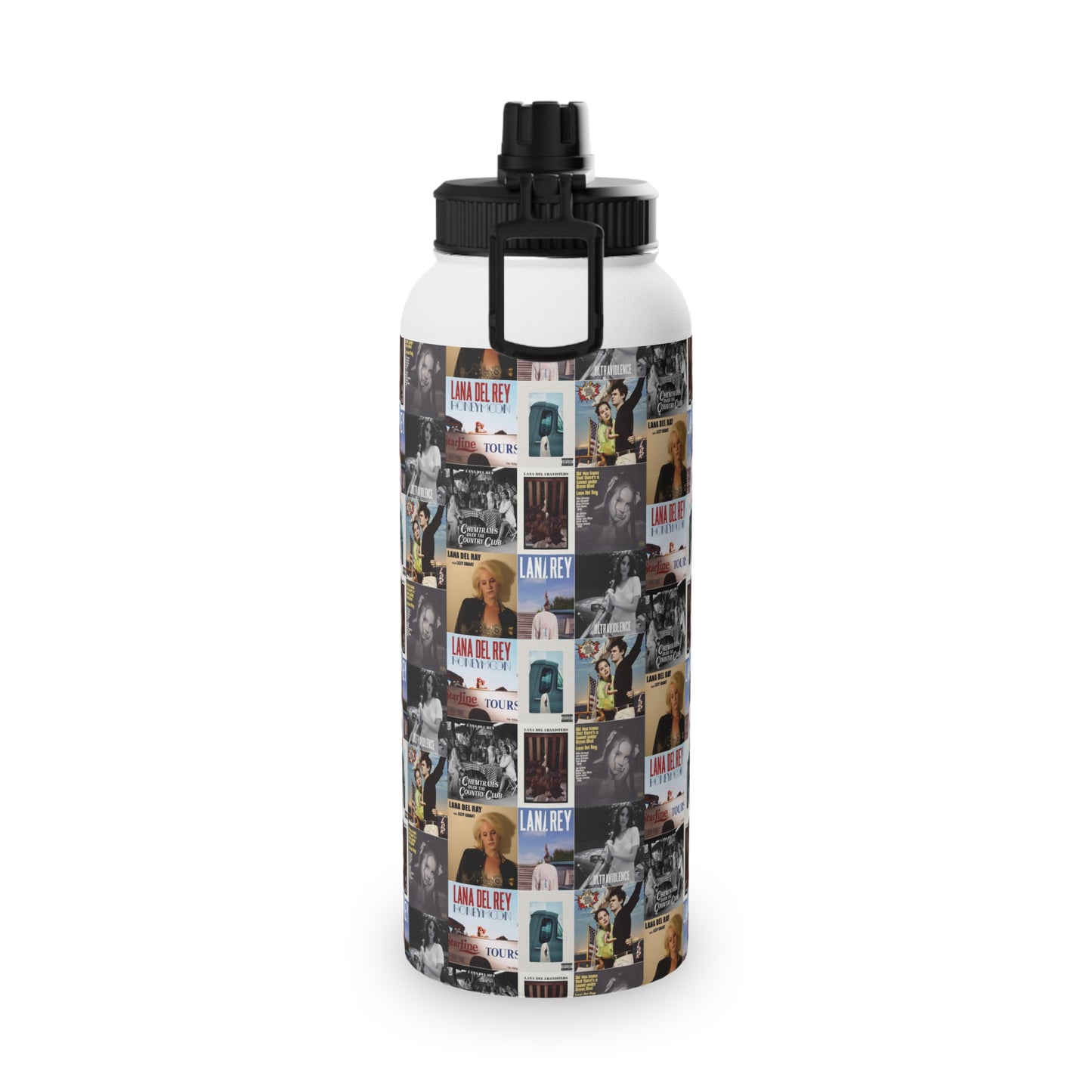 Lana Del Rey Album Cover Collage Stainless Steel Sports Lid Water Bottle