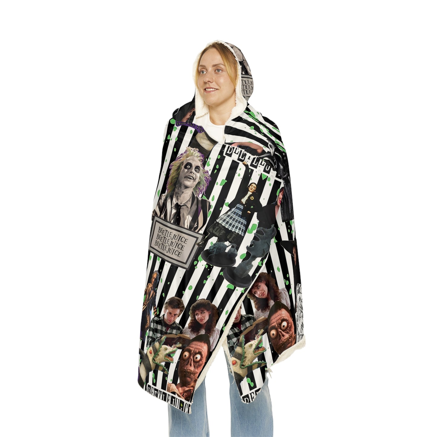 Beetlejuice Strange And Unusual Collage Snuggle Blanket