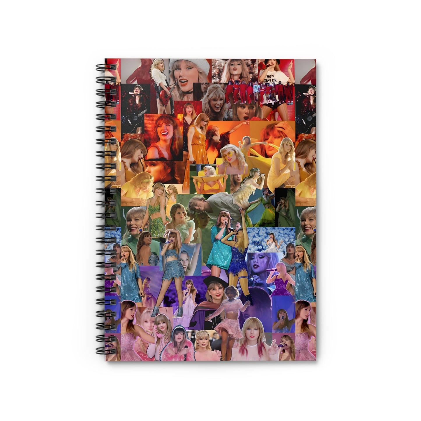 Taylor Swift Rainbow Photo Collage Spiral Notebook - Ruled Line