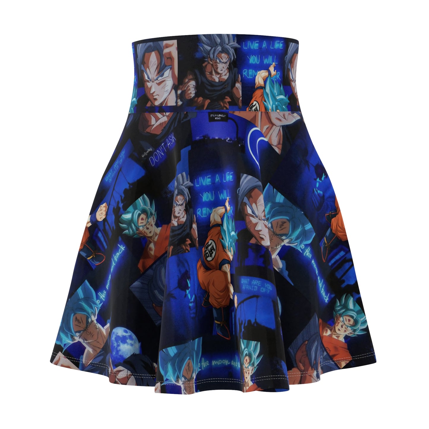 Dragon Ball Z Saiyan Moonlight Collage Women's Skater Skirt