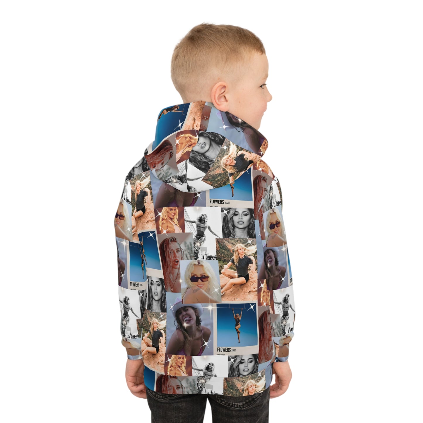 Miley Cyrus Flowers Photo Collage Kid's Hoodie