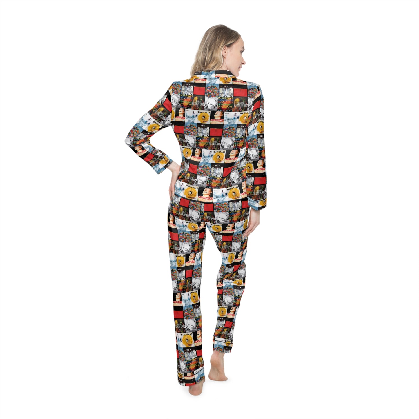 Radiohead Album Cover Collage Women's Satin Pajama Set