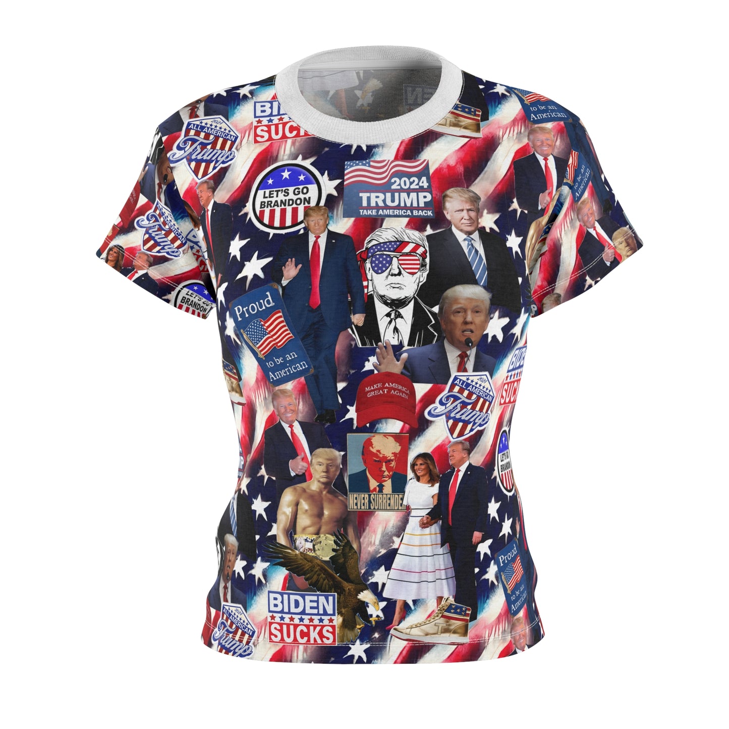 Donald Trump 2024 MAGA Montage Women's Cut & Sew Tee