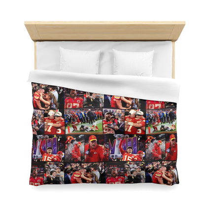 Kansas City Chiefs Superbowl LVIII Championship Victory Collage Microfiber Duvet Cover