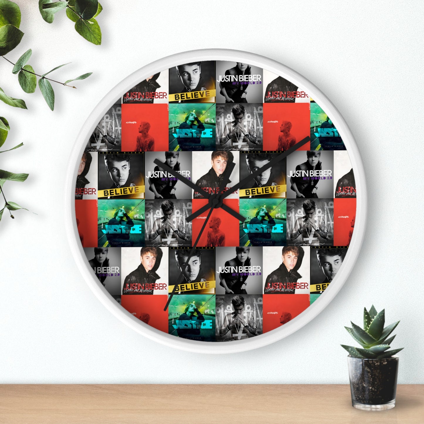 Justin Bieber Album Cover Collage Wall Clock