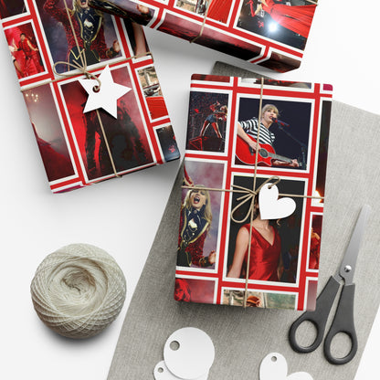 Taylor Swift Red Era Collage Gift Wrap Paper