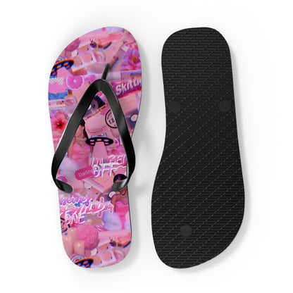 Ariana Grande Purple Vibes Collage Flip Flops