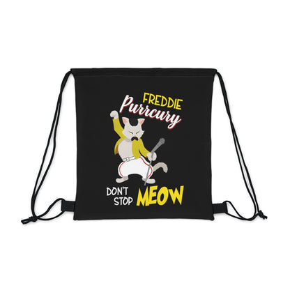 Queen Don't Stop Meow Freddie Purrcury Outdoor Drawstring Bag