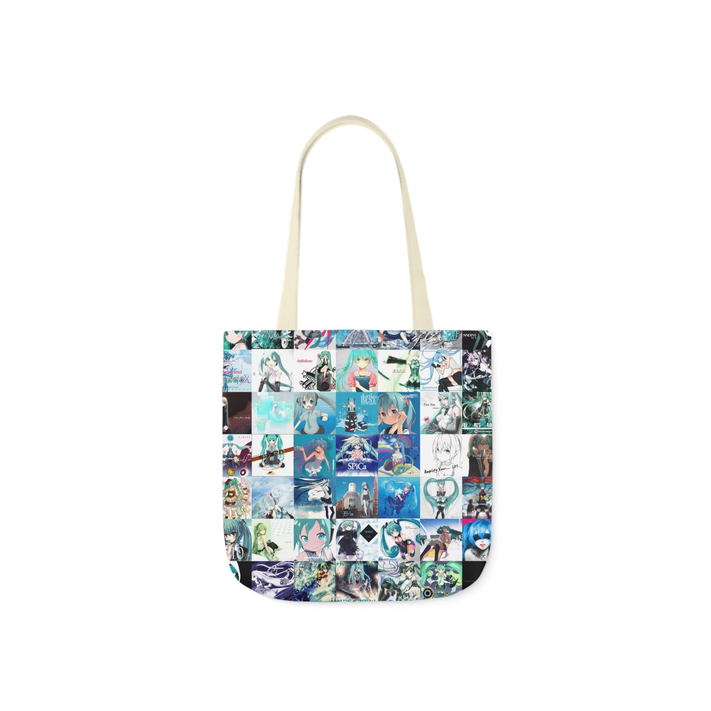 Hatsune Miku Album Cover Collage Polyester Canvas Tote Bag